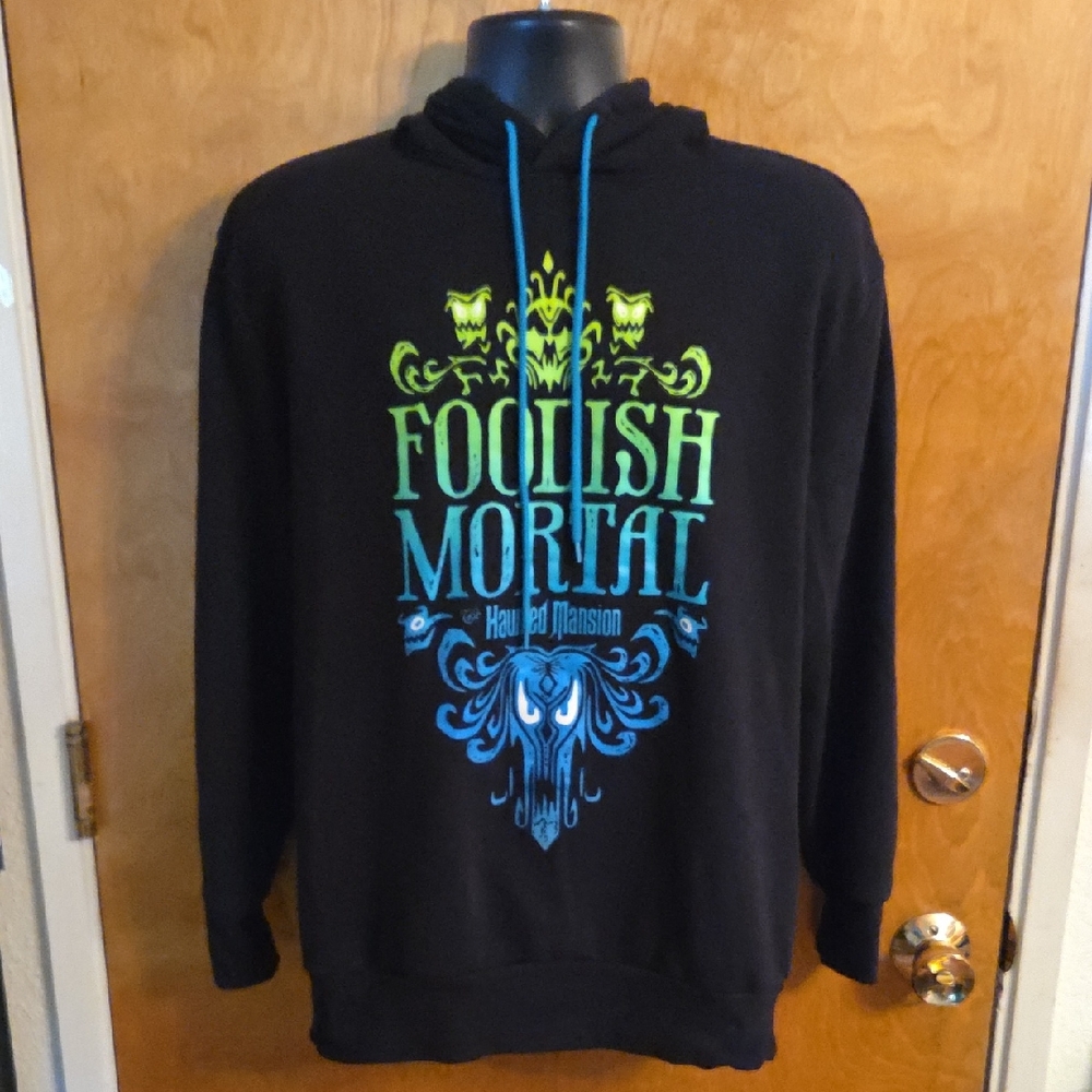 Disney Parks Haunted Mansion Foolish Mortal Hoodie Mens Size Medium
